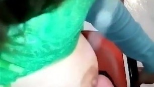 Teasing her boobs