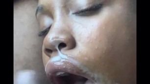 Facial on amateur ebony