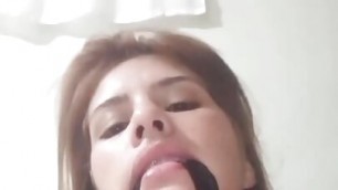Redhead seduces her neighbor with an anal video call