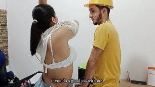 Indecent proposal his boss gives him in exchange for taking away his horny CUM IN STOMACH - Porn in Spanish
