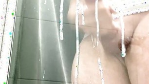 Cumming in the shower after days of edging, huge cumshot